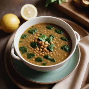 Lentil Soup with Spinach and Lemon