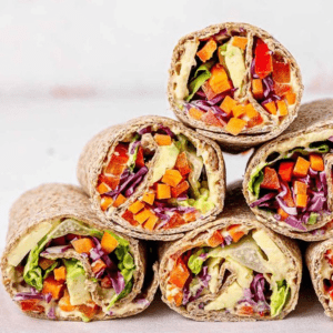 Rainbow Veggie Wraps with Hummus